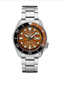 Seiko-5 Sports "Time-Sonar" Watch with Brown See-Thru Dial SRPJ47