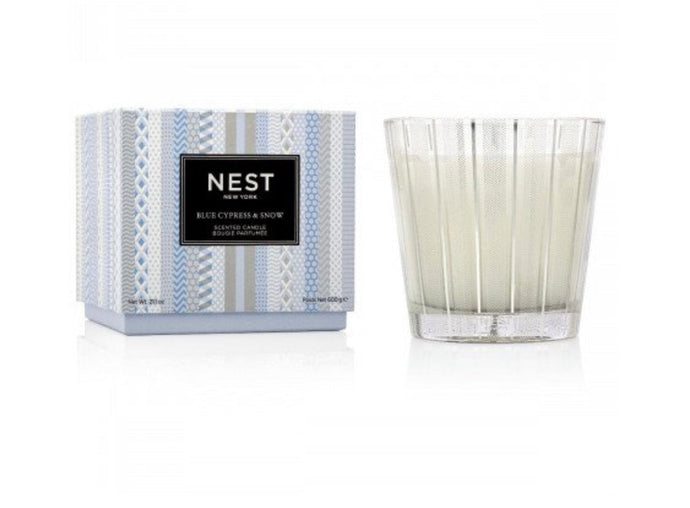 Nest-Blue Cypress & Snow 3 Wick Candle Nest03 BSN 21.1oz