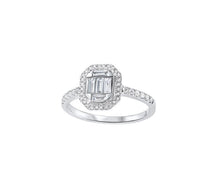 Load image into Gallery viewer, RG10213-4WB 14K WHITE GOLD DIAMOND RING WITH BAQUETTE DIAMONDS