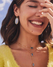Load image into Gallery viewer, Kendra Scott-Framed Elisa Gold Metal Short Pendant Necklace in Dark Blue Mother-of-Pearl 9608803389