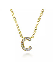 Load image into Gallery viewer, GABRIEL&amp;Co-14k YG Diamond C Initial Pendant Necklace NK4577C-Y45JJ