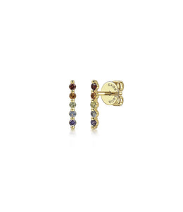 GABRIEL&CO-14K Yellow Gold Rainbow Color Stone Stud Earring EG14957Y4JMC
