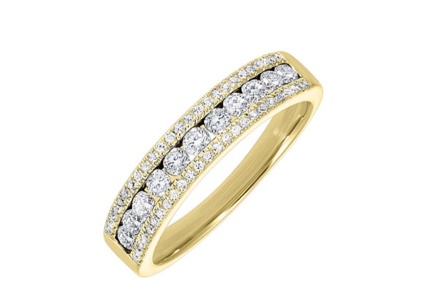 14KT Yellow Gold & Diamond 3 Row Fashion Ring – 1/2 ctw RG10636-4YB