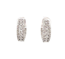 Load image into Gallery viewer, ER10652-4WD 14k White Gold and Diamond 3-Row Inside-Outside Hoop Earrings
