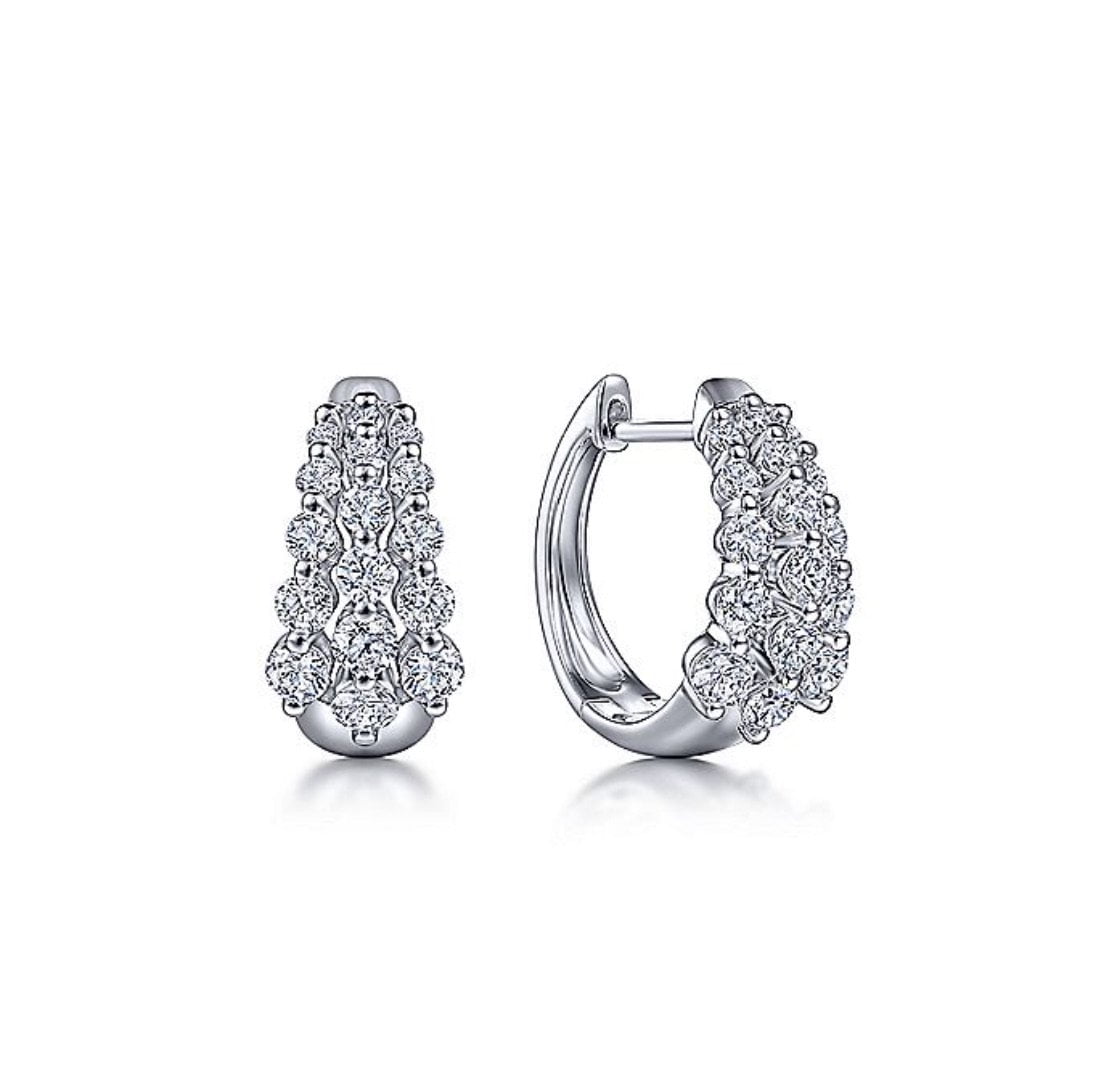 Gabriel & Co-14 K White Gold 15mm Diamond Earrings EG14254W45JJ