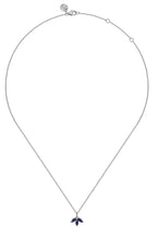 Load image into Gallery viewer, GABRIEL&amp;CO-14K White Gold Diamond and Sapphire Pendant Necklace   NK7433W45SA