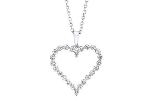 14K WG Diamond .25tw Heart Necklace PD10417-4WF