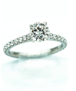 Diamond Ring- Round Brilliant Ring in 14kt White Gold Ref. 101-04693