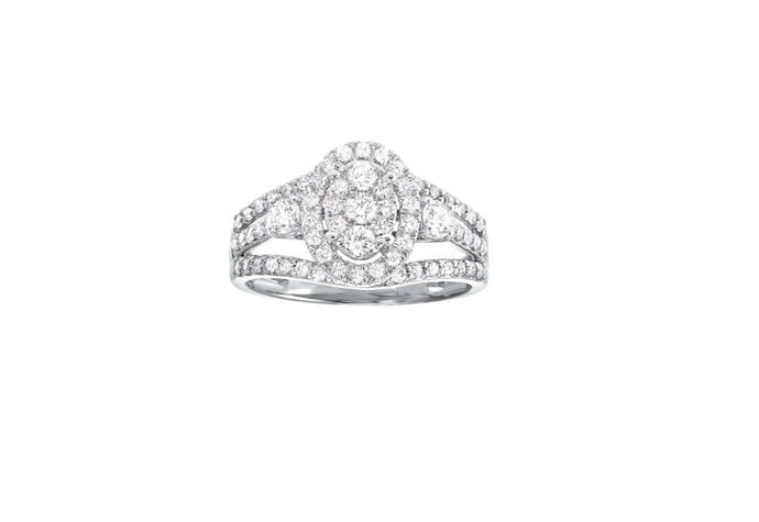 RG11003-4WD 14K Diamond Cluster Halo Wedding Ring