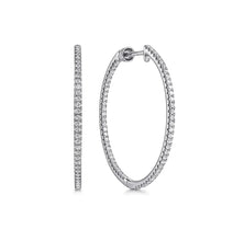 Load image into Gallery viewer, GABRIEL &amp; CO-14K White Gold French Pave 30mm Round Inside Out Diamond Hoop Earrings   EG13465W45JJ