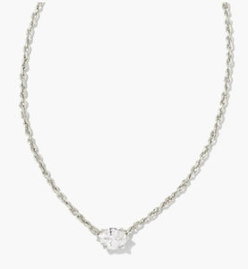 KENDRA SCOTT Cailin Silver Pendant Necklace in White Crystal # 9608803460