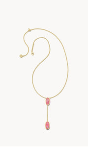 Kendra Scott-Framed Elisa Gold Metal Y Necklace in Peony Mother-of-Pearl 9608803398
