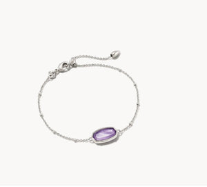 Kendra Scott-Framed Elaina Silver Metal Short Pendant Necklace in Lavender Opalite Illusion 9608803408
