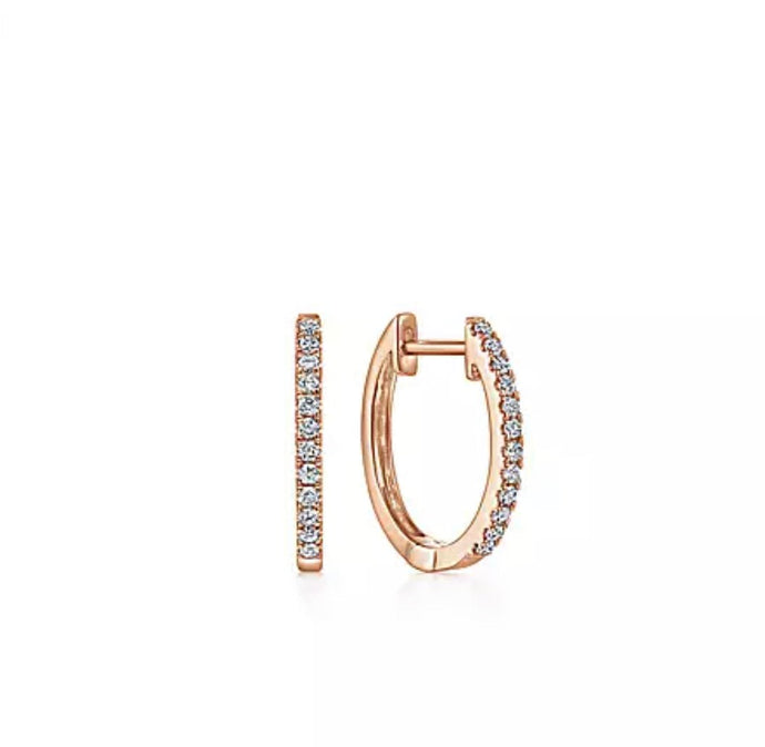 GABRIEL & Co-EG11122K45JJ 14k Rose Gold Classic 15mm Pavé Diamond Huggies Earrings