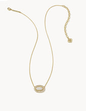 Load image into Gallery viewer, Kendra Scott-Baguette Elisa Gold Metal Pendant Necklace in Iridescent Drusy 9608802847