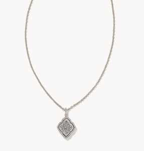 Kendra Scott-Mallory Silver Pendant Necklace in Platinum Drusy 9608802963