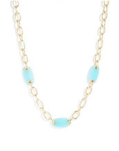 Load image into Gallery viewer, Kendra Scott-Ashlyn Mixed Chain Necklace Gold Metal In Teal Amazonite 9608801019