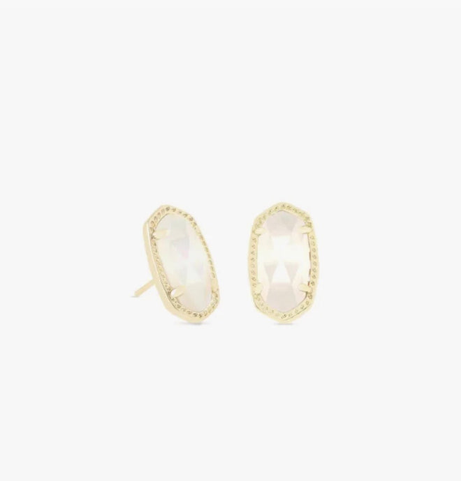 Kendra Scott-Ellie Gold Stud Earrings in Ivory Pearl 4217712740