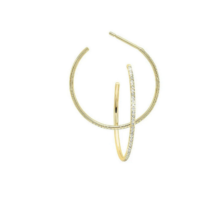 ER10035-4YSC DIAMOND ULTRA-SLIM HOOP EARRINGS IN 14K YELLOW GOLD *