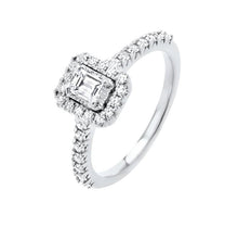 Load image into Gallery viewer, 14K WG TRU REFLECTION  ENGAGEMENT RING DIAMOND EM CTR .38 RD .33 RG72536-WB