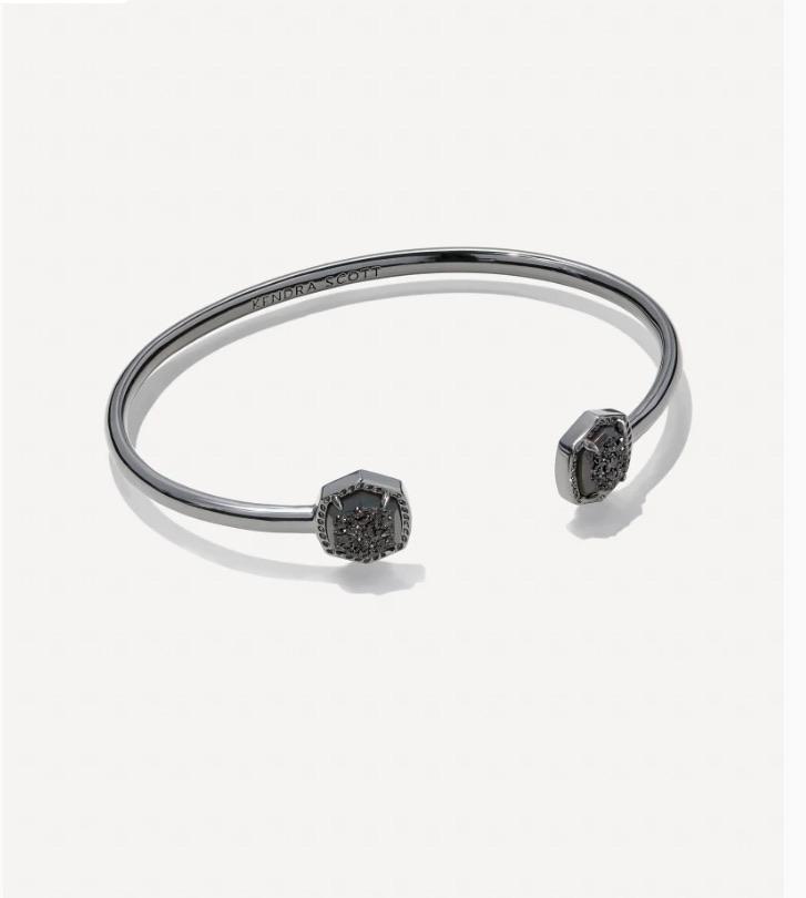Kendra Scott -Davie Gunmetal Cuff Bracelet In Black Drusy 9608800071