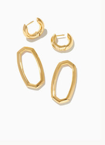 Kendra Scott-Danielle Gold Metal Convertible Link Earrings in White Crystal 9608803008