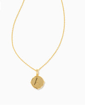 Load image into Gallery viewer, KENDRA -SCOTT-Letter A Gold Disc Pendant Necklace in Iridescent Abalone 9608802380