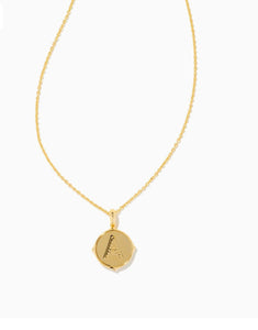 KENDRA -SCOTT-Letter A Gold Disc Pendant Necklace in Iridescent Abalone 9608802380
