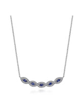 Load image into Gallery viewer, GABRIEL &amp; CO-14K White Gold Diamond Sapphire Necklace   NK6628W45SA