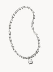 Kendra Scott-Jess Lock Chain Necklace in Silver Metal 9608802981