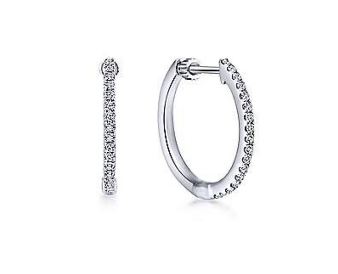 GABRIEL&Co.14k White Gold D.26TW Hoop Earrings EG10842W45JJ