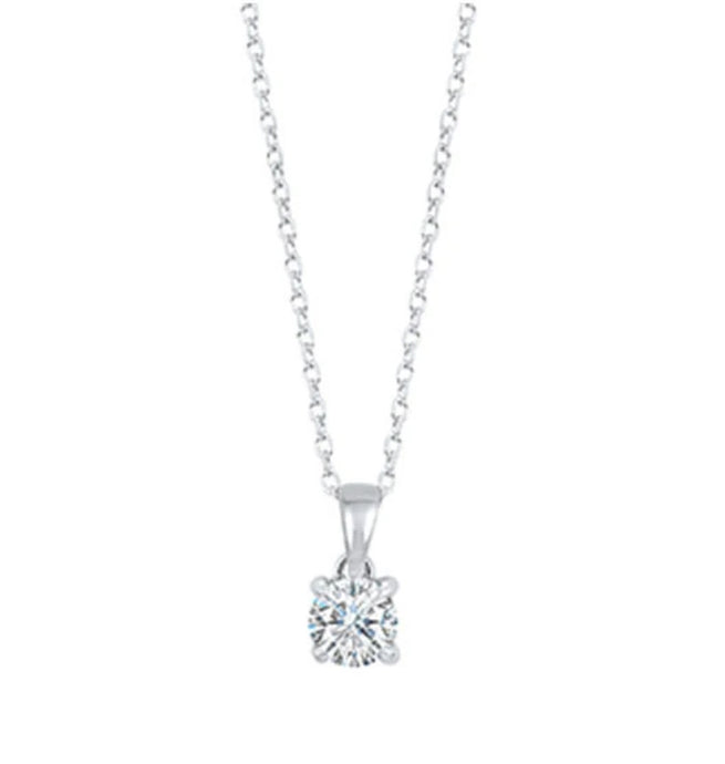 14K WG Diamond 1.00Ctw  Solitarie Pendant PD10513/100-4WF