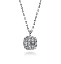 Load image into Gallery viewer, GABRIEL&amp;CO-14K White Gold Diamond Pave Cushion Shaped Pendant Necklace   NK5336W45JJ