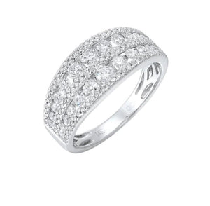 RG11022-4WC 14K White Gold Diamond 5-Row Fashion Ring