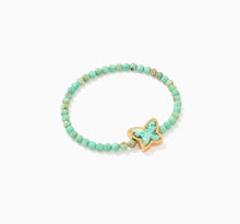 Load image into Gallery viewer, Kendra Scott-Beaded Lillia Gold Metal Stretch Bracelet In Sea Green Chrysocolla 9608801560