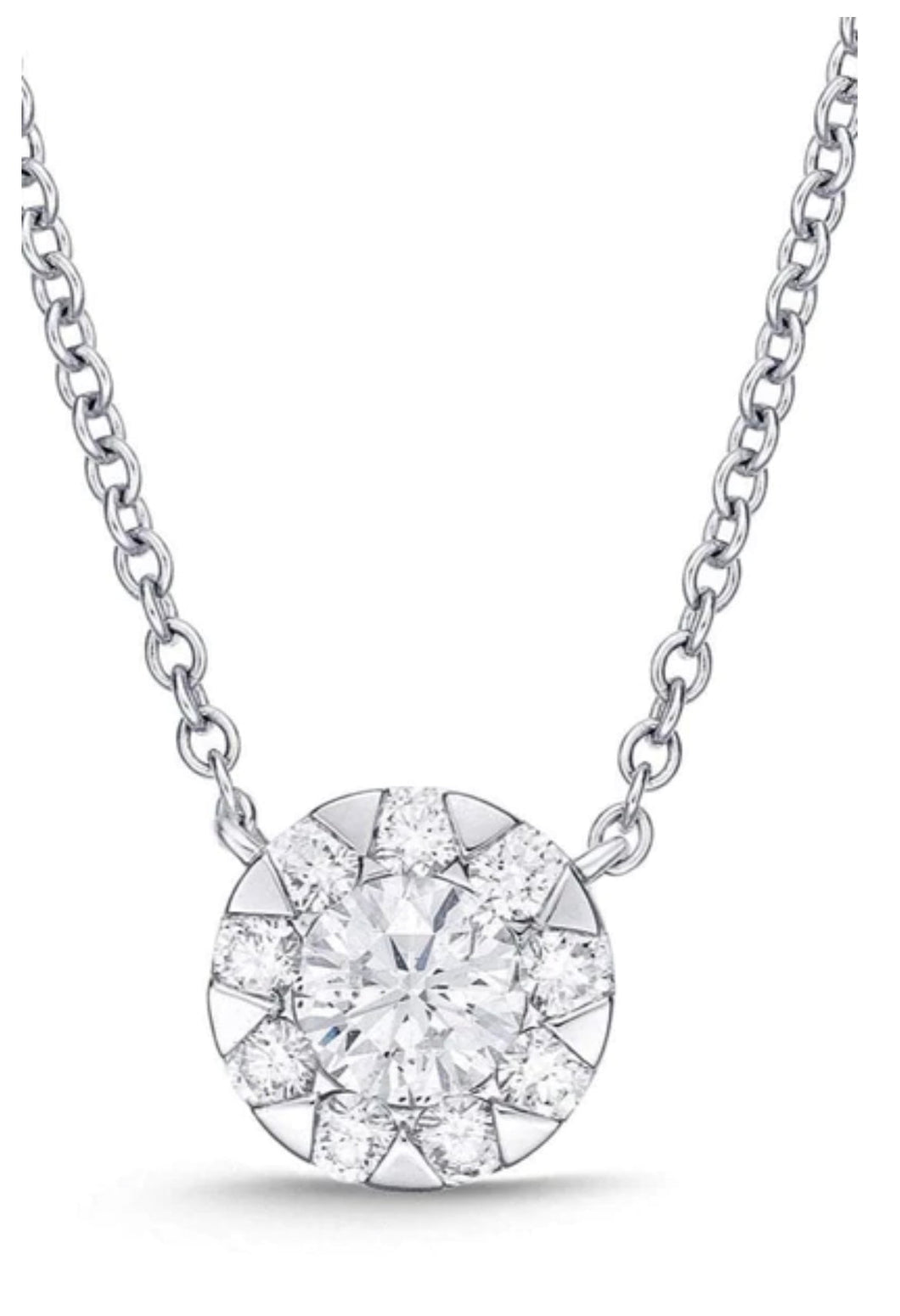 Diamond Necklace Memoire-18k WG Diamond Bouquet Necklace 271-01826