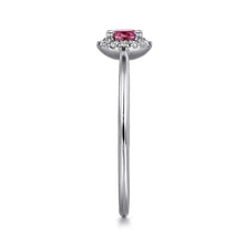 Load image into Gallery viewer, GABRIEL&amp;Co-14K White Gold Ruby and Diamond Halo Promise Ring   LR51264W45RA