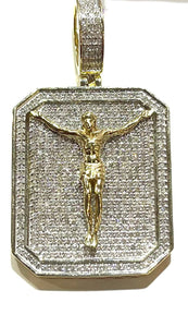 14k Crucifix Medal Diamond Pendant  PD10777-4YSCJ