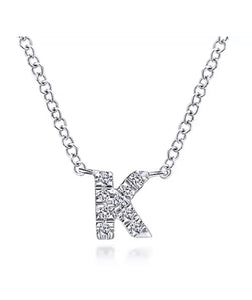 GABRIEL&Co- 14k WG Diamond K Initial Pendant Necklace NK4577K-W45JJ
