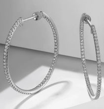 Load image into Gallery viewer, GABRIEL &amp; CO-14K White Gold French Pave 30mm Round Inside Out Diamond Hoop Earrings   EG13465W45JJ