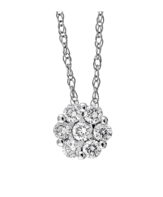 14k WG Diamond Pendant Necklace PD32724-4WH