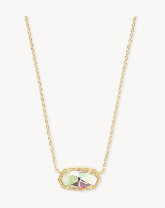 Kendra Scott-Elisa Gold Metal Pendant Necklace in Dichroic Glass 4217716753