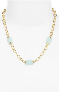 Kendra Scott-Ashlyn Mixed Chain Necklace Gold Metal In Teal Amazonite 9608801019