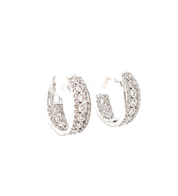 Load image into Gallery viewer, 14k White Gold and Diamond 3-Row Inside-Outside Hoop Earrings ER10652-4WD