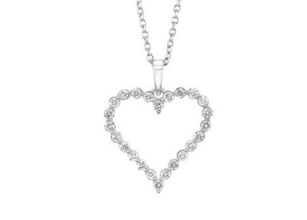 14K WG Diamond 1.00 Ctw Heart Necklace PD10411-4WF
