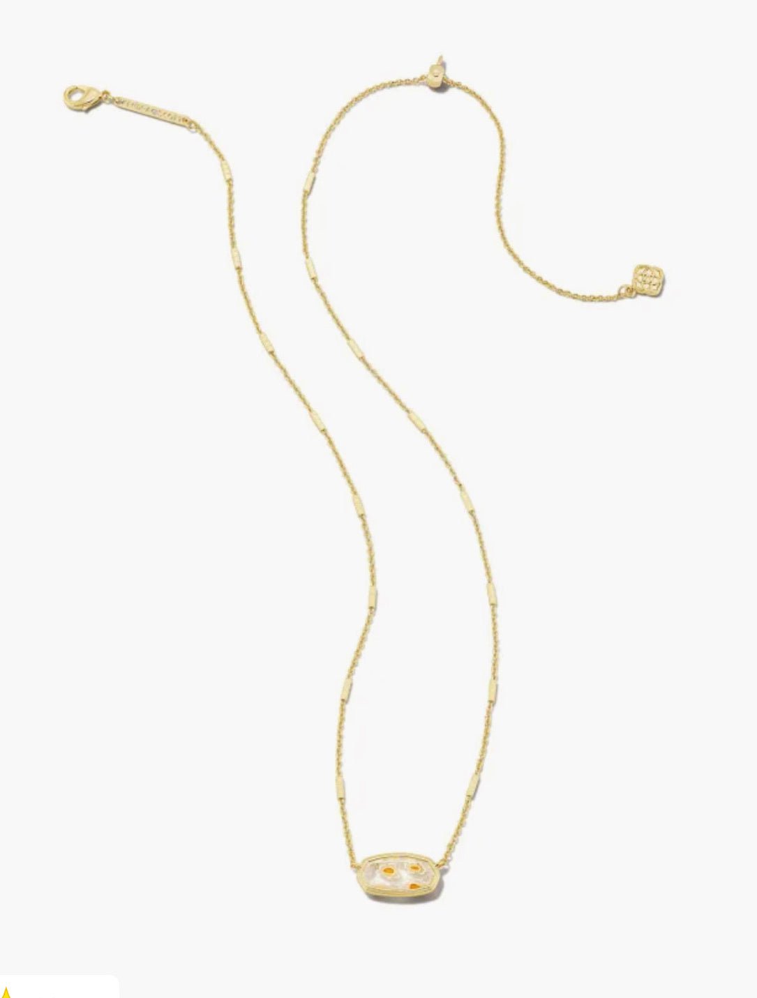 Kendra Scott-Framed Elisa Gold Short Pendant Necklace in White
