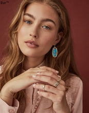 Load image into Gallery viewer, KENDRA SCOTT-Elle Gold Drop Earrings in Bronze Veined Turquoise Magnesite 4217714787