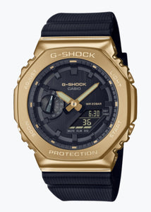 G-SHOCK ANALOG/DIGITAL RSN BK/GOLD BK STRAP GM2100G-1A9