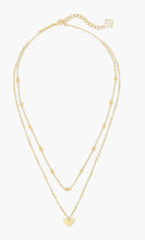 Load image into Gallery viewer, Kendra Scott-Ari Heart Multi Strand Necklace in Gold Metal 4217719033