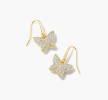 Load image into Gallery viewer, Kendra Scott-Lillia Crystal Butterfly Gold Drop Earrings in White Crystal  9808803539